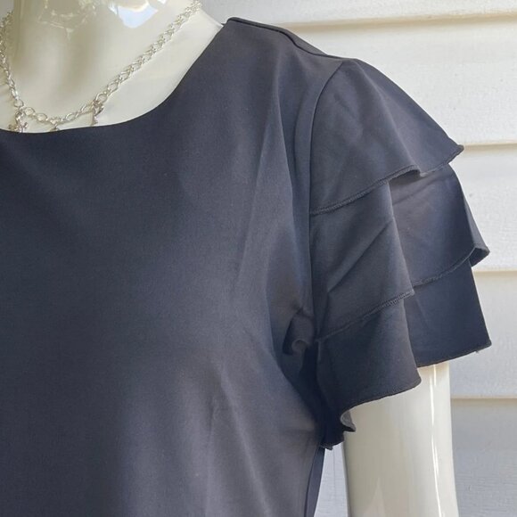 Lulu-B Ladies Black Round Neck Cha Cha Sleeve Dress w/ UPF50+ Sun Protection - Picture 2 of 3